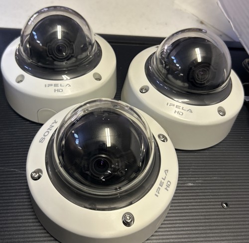 (LOT OF 3) Sony SNC-EM601 Minidome 720p/30fps Network Security Camera