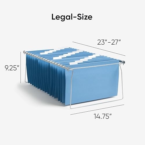 Smead Steel Hanging File Folder Frames, 2 Count, Gray, Adjustable Dept