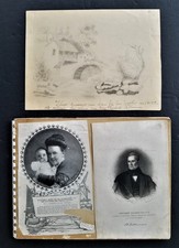 1850 antique DRAWING BOOK w SCRAPBOOK id'd new haven ct MARY ELIZABETH WILLIAMS