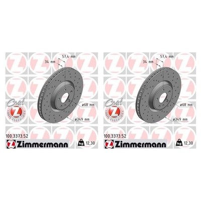 SET-ZXC100337352-2 Zimmermann 2-Wheel Set Brake Discs Front for S5 Sportback SQ5
