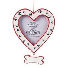 Heart Picture Frame with Dog Paws Christmas Ornament A1507 New