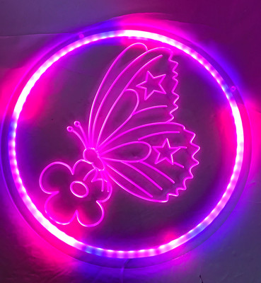 Butterfly LED Neon Sign Color Changing Wall Decorative USB Powered Night Light