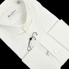 ROBERT GRAHAM White SIR Spread Collar Textured French Cuff Dress Shirt 16.5 NWT