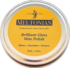 Meltonian Wax For Brilliant Gloss Shine, Black, 50 mL/1.7 Ounce Tin