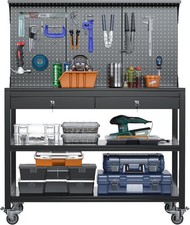 Rollbare/r Arbeitsbank bzw. Werktisch, mit Lochwand, 150x100x53cm