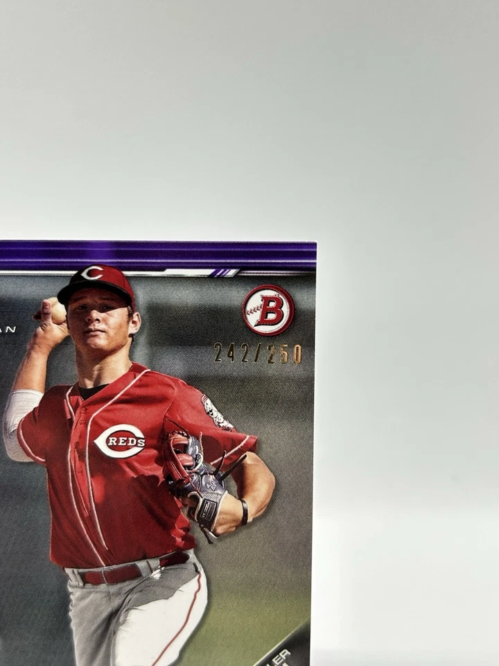 2019 1st Bowman Draft Tyler Callihan Purple Parallel /250 Cincinnati Reds #BD-47 - Image 2 of 3