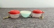 Tupperware Rubbermaid VTG Miniature Container Keychains Set of 3 Bangle Charms
