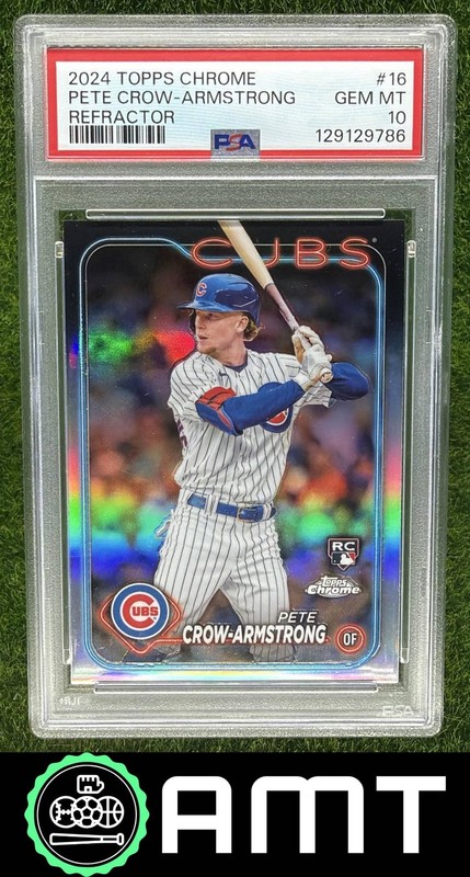 Pete Crow-Armstrong RC PSA 10 2024 Topps Chrome Refractor Chicago Cubs #16 9786