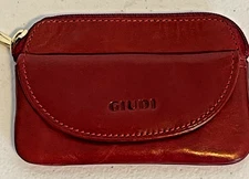 Giudi Italy Women's Red Leather Wallet / Coin bag / Key chain