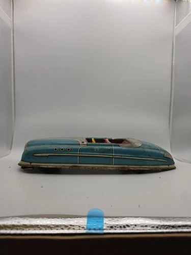 Vintage Marx Tin Wind Up D-6581 Car Missing Windshield Good Condition