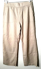 TOAD CO L Pull On Wide Leg TAJ Hemp Pant Oatmeal Beachy Comfort BOHO Casual