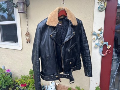 Vintage Vanson Model E Double Rider Leather Jacket Size 44