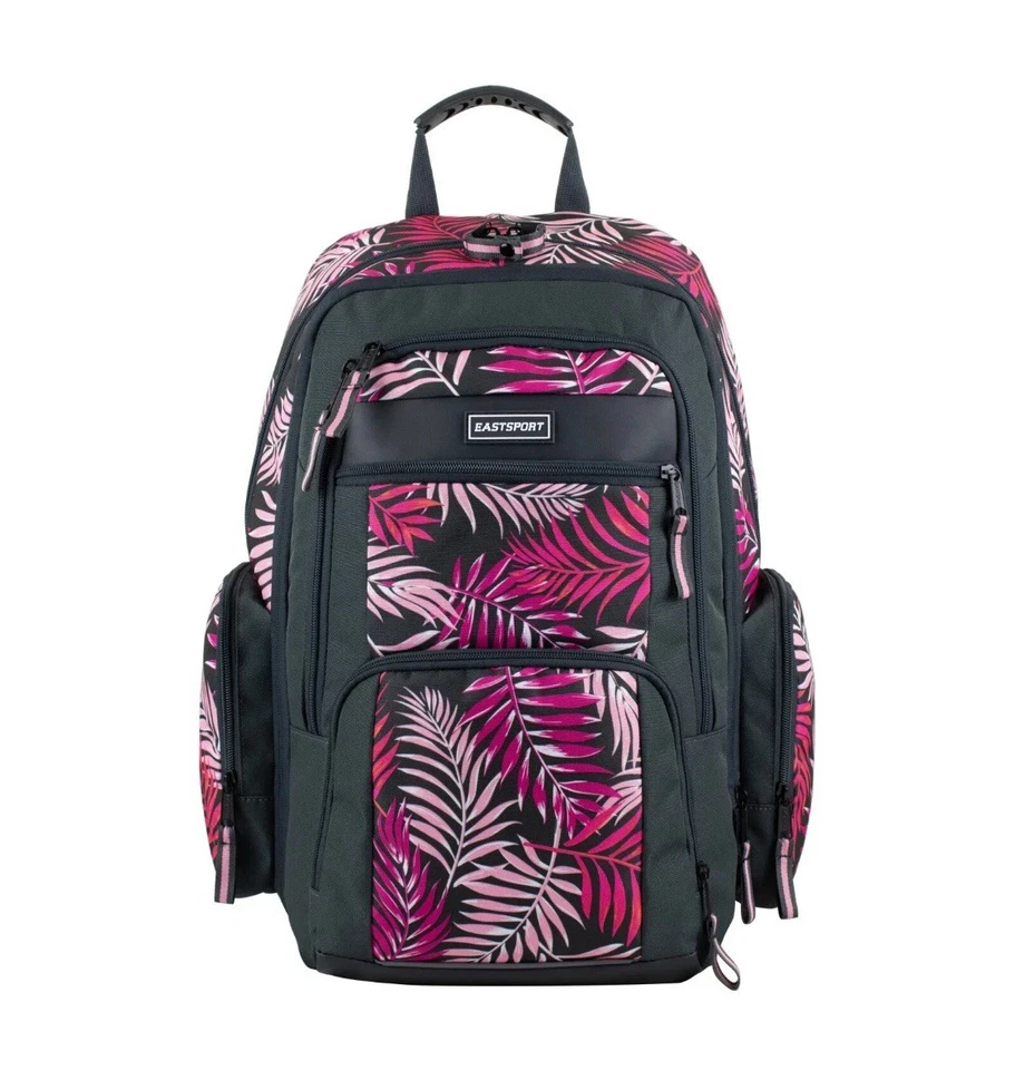 Eastsport Raptor Reciclado 19", Mochila Expandible Gris, Rosa Palma Nueva Foto 2 de 4
