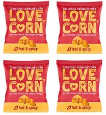 4x Love Corn Delicious Crunchy Corn Hot & Spicy Gourmet Nibble Snack 30/05/2026