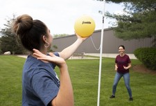 Tetherball Set Vinyl Ball Mini Pump Outdoor Playground Game 96" Steel Pole
