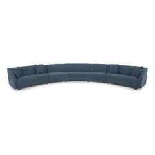 Moe's Home Collection Fraser Modular Sectional Fabric Blue