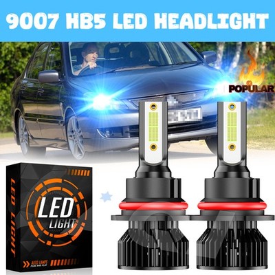 9007 Blue LED Headlight Bulbs 8000K Hi/Lo Beam For Mitsubishi Lancer 2002-2007