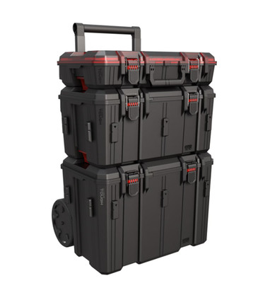 Hyper Tough Hyper Stack Heavy Duty 3 Piece Modular Rolling Toolbox System, Black