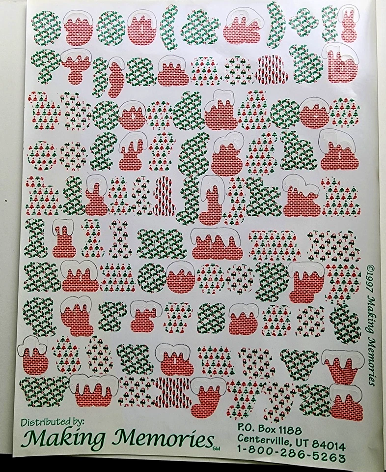 Alfabeto de Navidad 2 Hojas 8.5" x 11" Multi Diseño Letras Hacer Recuerdos 1997 Foto 2 de 2
