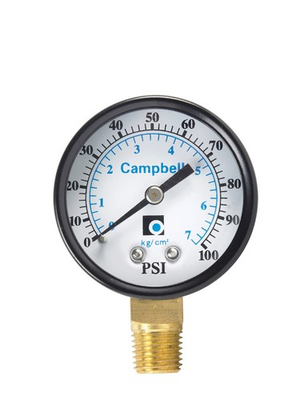 #ad Campbell PG1T NL 0 to 100 PSI 2 ga. Lower Mount Pressure Gauge 1 4 in. $10.84