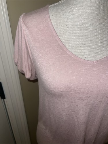 T-shirt rosa Maurices manica a bolla 24/7 ~ taglia XS top manica corta morbido scollo a V - Foto 2 di 9