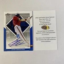 2016 Leaf Perfect Game National 1/1 Je’Von Carrier-Ward