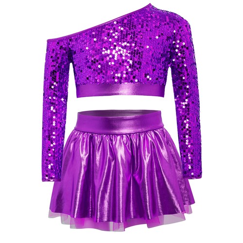 Kinder Mädchen Kostüm Disco Outfits Wettbewerb Tanzkleidung Hip Hop Set 2-teilig Jazz - Bild 24 von 61
