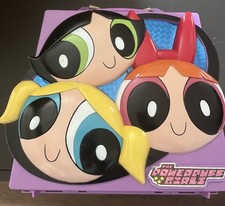PowerPuff Girls 3D Purple Hard Plastic Lunch Box Purse 2000 Cartoon Network
