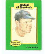 1987 Hygrade All-Time Greats Joe Cronin #NNO