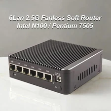 Intel 7505 6305 Firewall Fanless MiniPC DDR4NVMe Type-C Support pfSense OPNsense