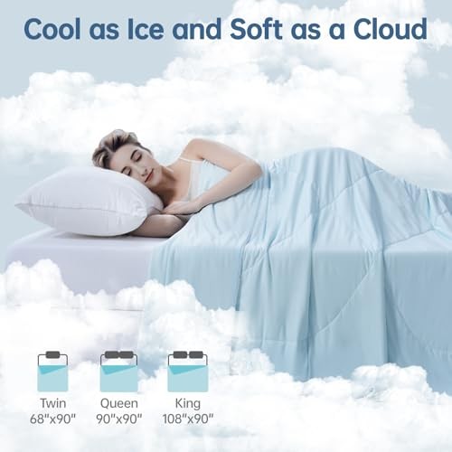 Cooling Comforter Queen Size for Hot Sleepers, 90"x90" Summer Cooling Blanket - Picture 3 of 7