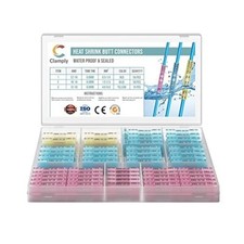 Clamply 110Pcs 22-10 AWG Heat Shrink Butt Connectors,Tinned Red Copper,Waterpr