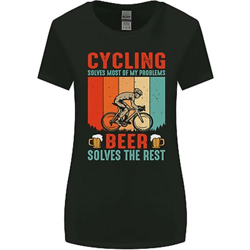 Ciclismo Divertido Cerveza Bici Montaña Bicicleta Mujer Ancho Cortar Camiseta