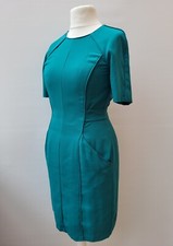 Whistles Teal Green Tailored Smart office work shift Knee length Dress UK 10 ❤