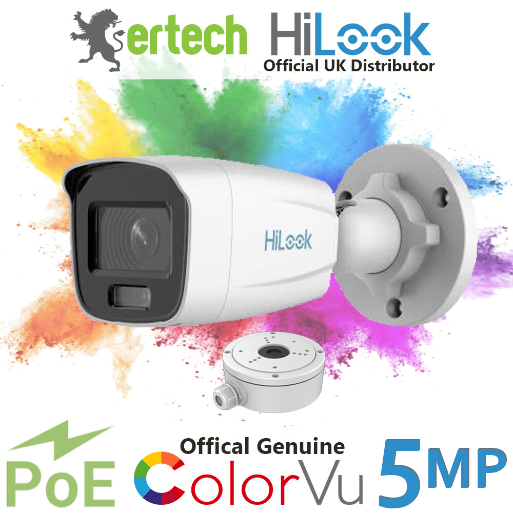 Hikvision HiLook ColorVu IP PoE 5MP 24/7 Colour Night Camera White