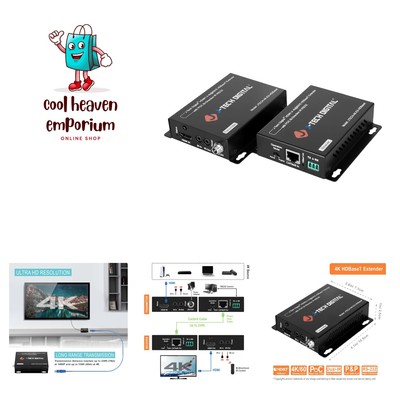 4K HDMI Extender Over Cat5e/6 Ethernet up to 230ft 1080P 130ft 4K, Supports H...