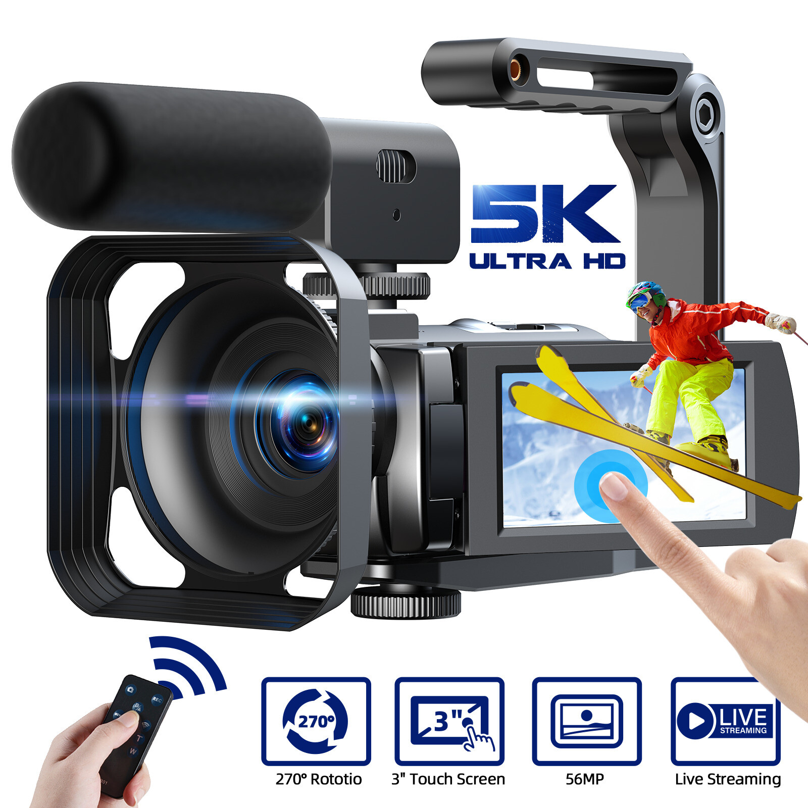 🔥5K Camcorder Digital Camera for Photography and Video 56MP Anti-Shake Vlogging-image