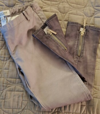 Simona Barbieri Twin Set Brand Pants Gray Pleather w zipper detail Girls 6