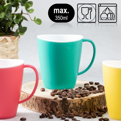 6 Stück Grüne Kunststoffbecher Mit Henkel - Bruchfest, 300 Ml, Perfekt Für Kaffee & Tee