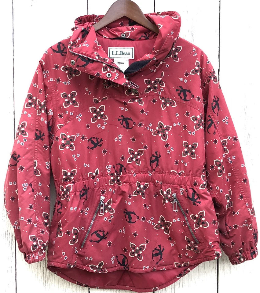 L.L. Bean Niñas Talla Grande 14-16 Invierno Chaqueta de Esquí con Capucha Abrigo Rojo Estampado de Esquiador Foto 2 de 4