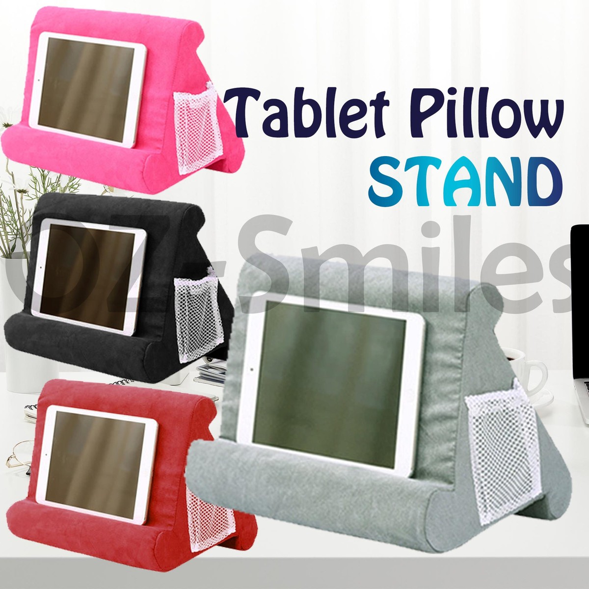 Tablet Pillow Stands For iPad Book Reader Holder Rest Laps Reading Cushion  AU