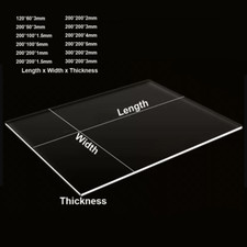 Clear Acrylic Perspex Plastic Sheet 1.5mm 1mm 2mm 3mm 4mm 5mm Thick Panels