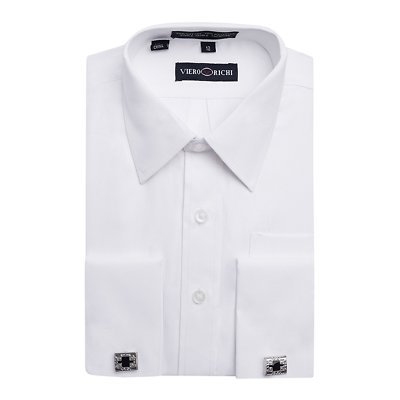 Viero Richi Boys Cufflink shirt French Cuff Dress Shirt -Cufflinks Included