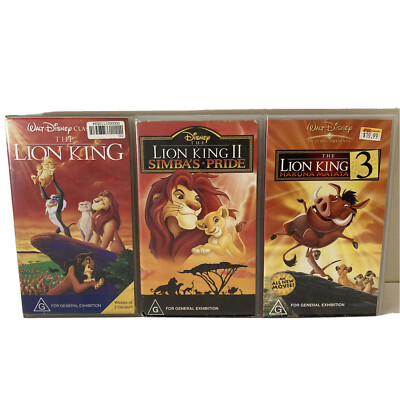 3x The Lion King 1, 2 & 3 VHS - Walt Disney - Hakuna Matata