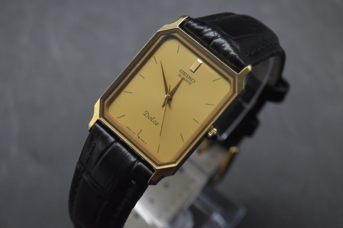 Vintage Seiko Dolce 7731-5210 Gold Men's Quartz Watch From