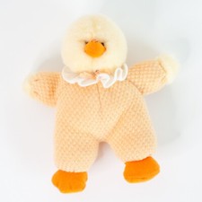 Russ Berrie Quackity Duck Duckling Chick 8" Plush Beans Yellow Waffle Weave