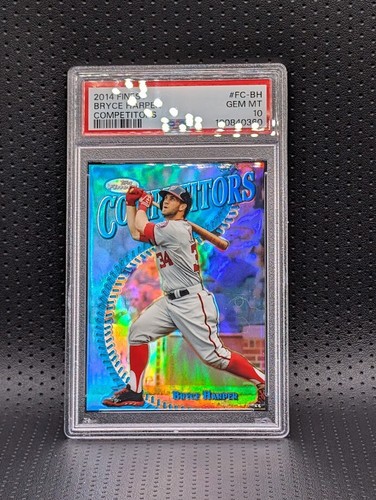 2014 Topps Finest Bryce Harper RARE Blue Refractor /50 PSA 10 Gem Competitors - Picture 2 of 3