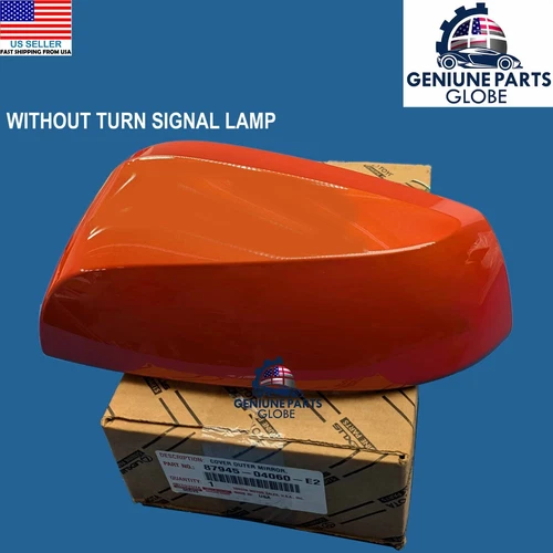GENUINE TOYOTA TACOMA LEFT ORANGE MIRROR COVER W/O TURN SIGNAL 87945-04060-E2