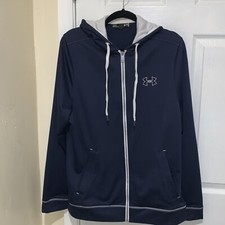 Under Armour Men  s Long Sleeve Hoodie Zip Jacket Navy Blue Size Large