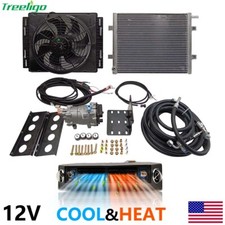 12v Coolheat Car Air Conditioner Electric Ac Compressor Condenser Kit Universal